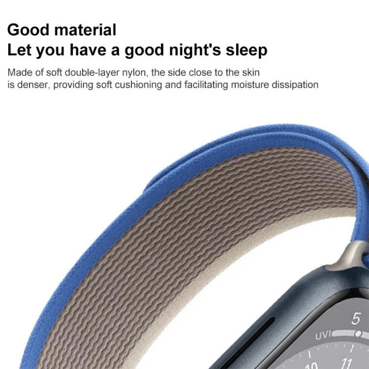 xDfind Zweiteiliges Nylon-Armband mit Schlaufe, für Apple Watch 46 mm / 49 mm / 45 mm / 44 mm, für Apple Watch 42 mm / 41 mm / 40 mm / 38 mm