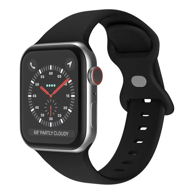 xDfind Silikon-Uhrenarmband mit Schmetterlingsverschluss, für Apple Watch 46 mm / 49 mm / 45 mm / 44 mm, für Apple Watch 42 mm / 41 mm / 40 mm / 38 mm