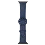 xDfind Rundes Lederarmband mit Dornschließe, passend für Apple Watch 46 mm / 49 mm / 45 mm / 44 mm, für Apple Watch 42 mm / 41 mm / 40 mm / 38 mm