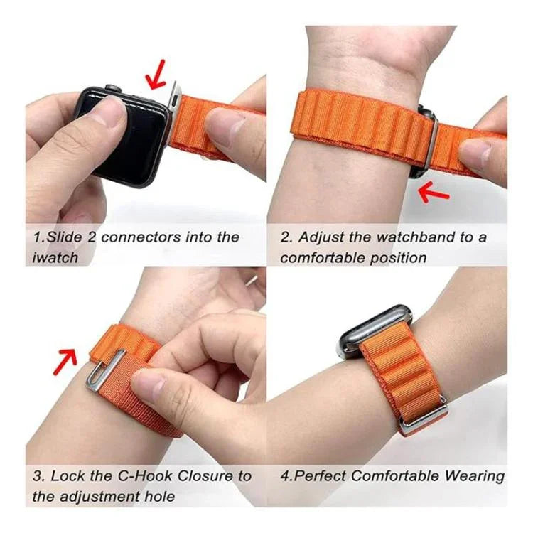 xDfind Aline Nylon Loop Uhrenarmband, für Apple Watch 46 mm / 49 mm / 45 mm / 44 mm, für Apple Watch 42 mm / 41 mm / 40 mm / 38 mm