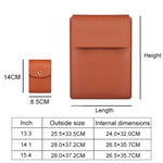 PU05 Lederhülle Tragetasche mit kleinem Aufbewahrungsbeutel, für 13,3 Zoll Laptop, für 14,1 Zoll Laptop, für 15,4 Zoll Laptop