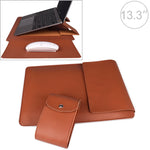 PU05 Lederhülle Tragetasche mit kleinem Aufbewahrungsbeutel, für 13,3 Zoll Laptop, für 14,1 Zoll Laptop, für 15,4 Zoll Laptop