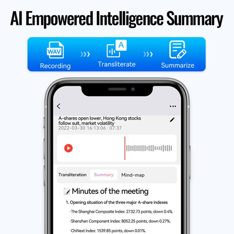 JNN A6 Tragbarer intelligenter magnetischer KI-Recorder mit APP-Steuerung, 8 GB, 16 GB, 32 GB, 64 GB, 128 GB