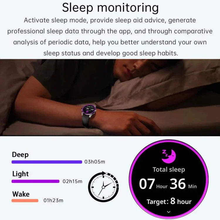 H77 1,43 Zoll AMOLED-Display Gesundheits- und Fitness-Smartwatch IP67 wasserdicht unterstützt Bluetooth-Anrufe