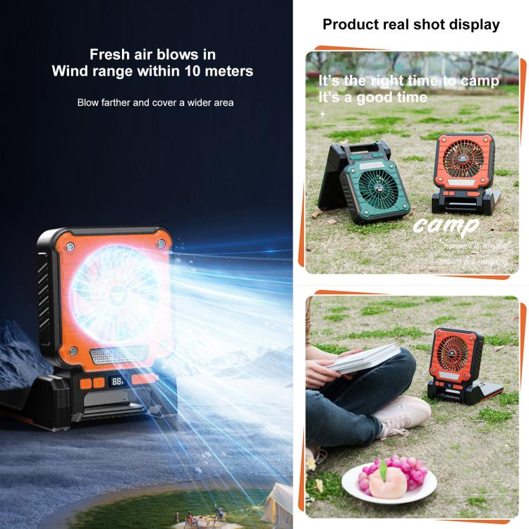 F3 Solarbetriebener USB-Lade-Ventilator mit Campinglicht