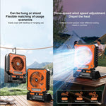 F3 Solarbetriebener USB-Lade-Ventilator mit Campinglicht