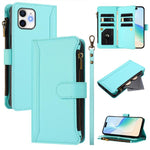 Magnetic Closure 9 Card Slots Zipper Leather Case with Hand Strap, For iPhone 11 Pro Max, For iPhone 11, For iPhone 11 Pro, For iPhone XS / X, For iPhone XR, For iPhone XS Max, For iPhone 8 Plus / 7 Plus