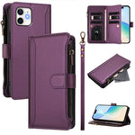 Magnetic Closure 9 Card Slots Zipper Leather Case with Hand Strap, For iPhone 11 Pro Max, For iPhone 11, For iPhone 11 Pro, For iPhone XS / X, For iPhone XR, For iPhone XS Max, For iPhone 8 Plus / 7 Plus