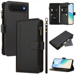 Magnetverschluss 9 Kartenfächer Reißverschluss-Lederhülle mit Handschlaufe, für iPhone 17e / 16e, für iPhone 17 Pro Max, für iPhone 17 Pro, für iPhone 17, für iPhone Air, für iPhone 16 Pro Max, für iPhone 16 Pro, für iPhone 16 Plus
