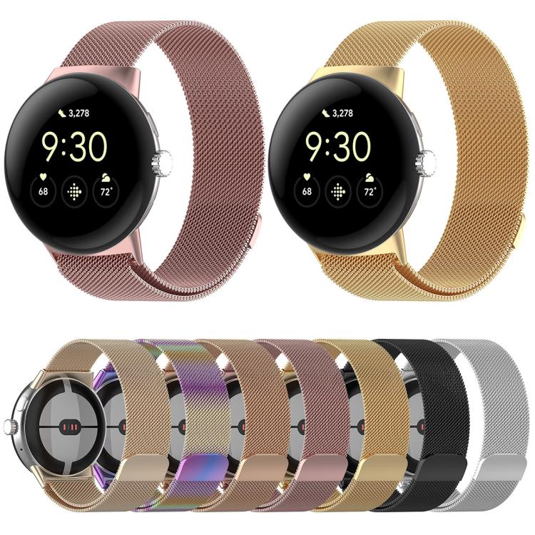 xDfind Milanaise-Metallarmband mit Magnetverschluss, für Google Pixel Watch 4 / Watch 3 (45 mm) und Google Pixel Watch 4 / 3 / 2 / 1 (41 mm)