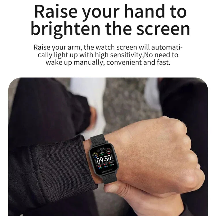 Smartwatch mit 1,54-Zoll-TFT-Bildschirm, IP67 wasserdicht, Business-Sport-Smartwatch mit Silikonstreifen, unterstützt Schlafüberwachung, Herzfrequenzmessung und Blutdruckmessung.