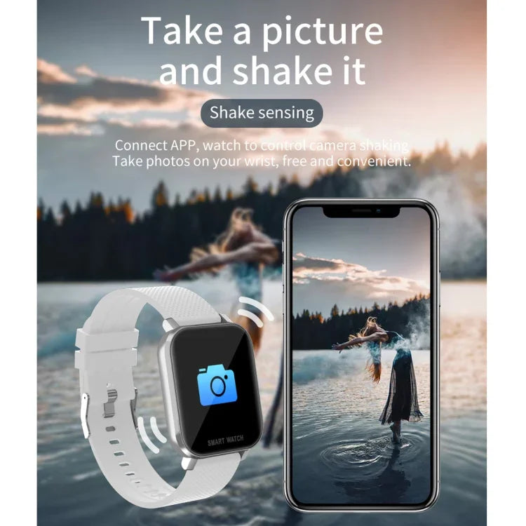 Smartwatch mit 1,54-Zoll-TFT-Bildschirm, IP67 wasserdicht, Business-Sport-Smartwatch mit Silikonstreifen, unterstützt Schlafüberwachung, Herzfrequenzmessung und Blutdruckmessung.