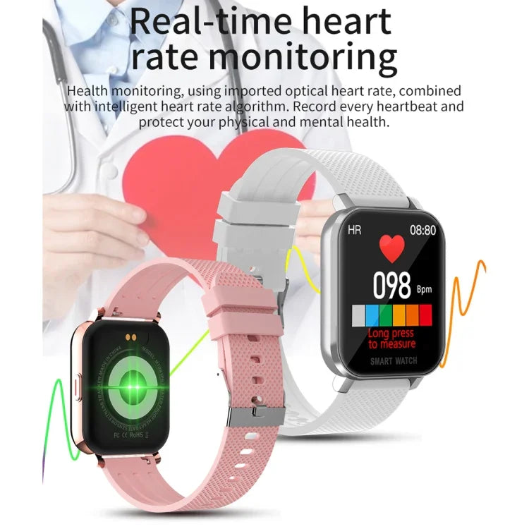 Smartwatch mit 1,54-Zoll-TFT-Bildschirm, IP67 wasserdicht, Business-Sport-Smartwatch mit Silikonstreifen, unterstützt Schlafüberwachung, Herzfrequenzmessung und Blutdruckmessung.