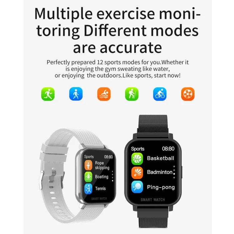 Smartwatch mit 1,54-Zoll-TFT-Bildschirm, IP67 wasserdicht, Business-Sport-Smartwatch mit Silikonstreifen, unterstützt Schlafüberwachung, Herzfrequenzmessung und Blutdruckmessung.