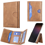 Öliges Leder Horizontale Magnetische Brieftasche Kartenetui