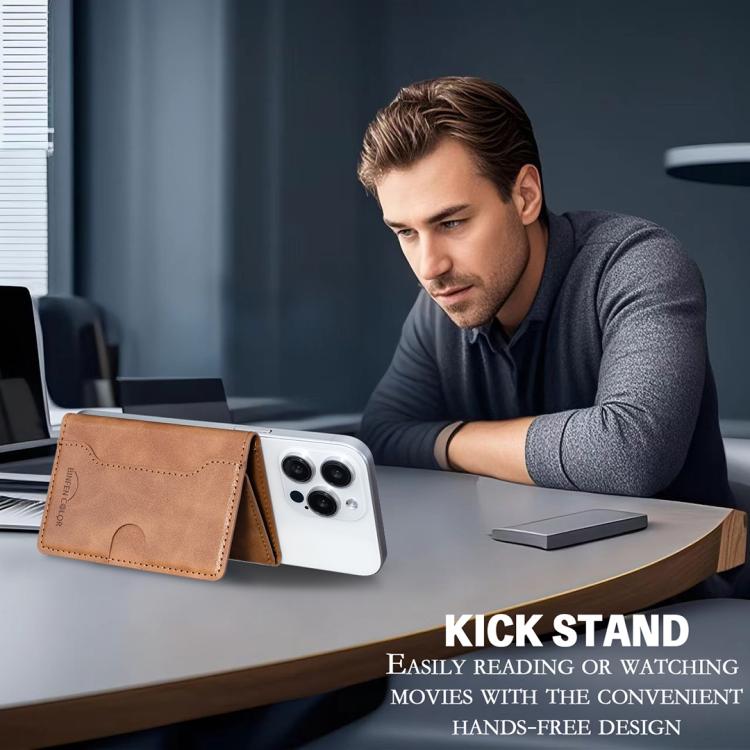 Öliges Leder Horizontale Magnetische Brieftasche Kartenetui