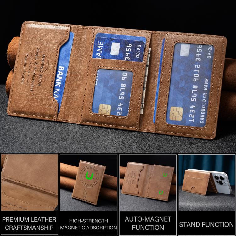 Öliges Leder Horizontale Magnetische Brieftasche Kartenetui