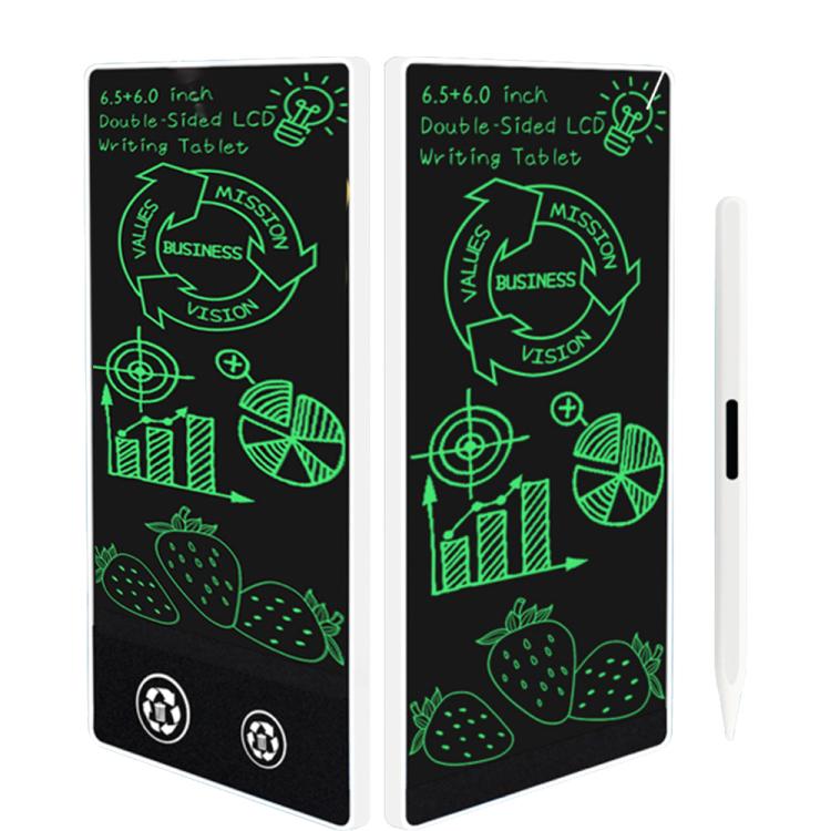 Einfaches Fullscreen-LCD-Zeichenbrett Schreibtablet, 6,5+6,0 Zoll Weiß / Grün Schreiben, 6,5+6,0 Zoll Weiß / Farbige Schrift, 6,5 Zoll Schwarz / Dünnes Grünes Schreiben, 6,5 Zoll Schwarz / Grünes Schreiben, 6,5+6,0 Zoll Schwarz / Dünnes Grünes Schreiben
