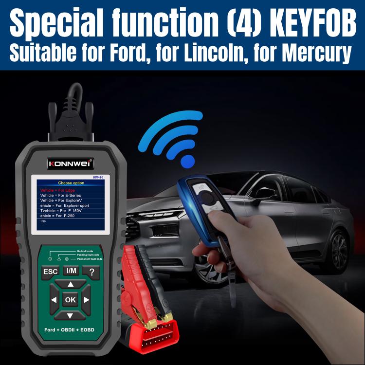 KONNWEI KW470 2.8 inch Color Screen Car OBD2 Fault Diagnostic Scan Tool for Ford, KW470
