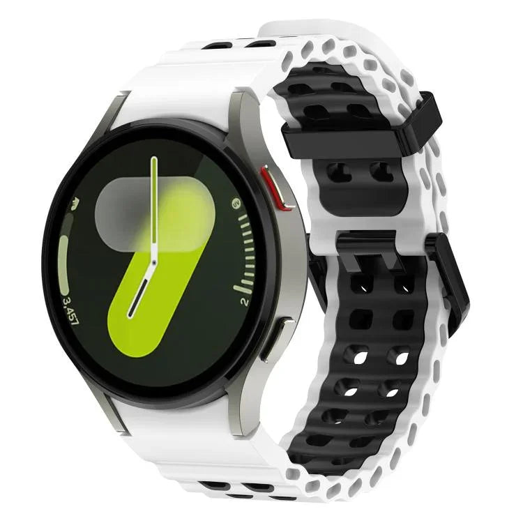 Ocean Silikon-Uhrenarmband mit zweireihiger Lochung in zwei Farben, für Samsung Galaxy Watch 7 40/44 mm