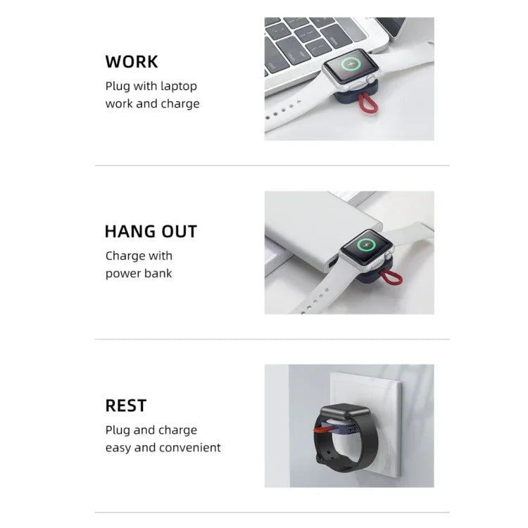 ROCK W26 Tragbares magnetisches kabelloses Ladegerät für Apple Watch mit USB-C-Anschluss, W26 USB-C-Anschluss
