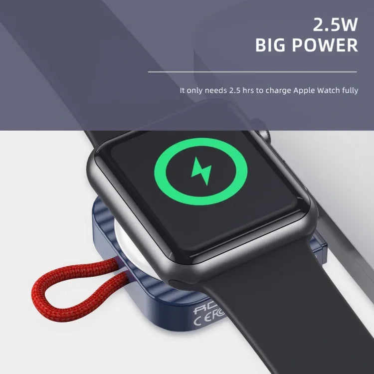 ROCK W26 Tragbares magnetisches kabelloses Ladegerät für Apple Watch mit USB-C-Anschluss, W26 USB-C-Anschluss