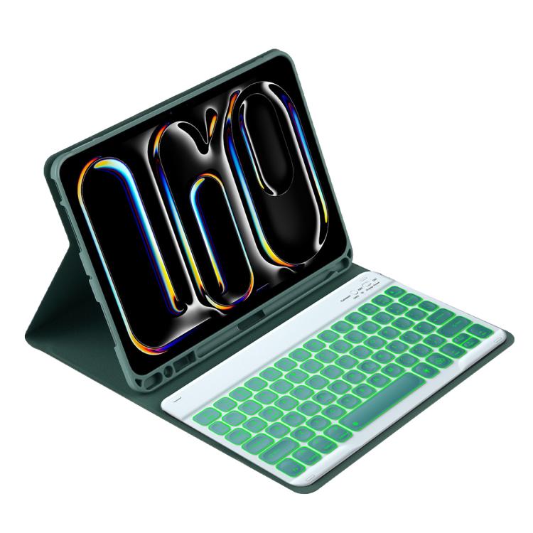 Bunt beleuchtete Bluetooth-Tastatur Leder Tablet-Hülle, Für iPad Air 11 2024 / Air 11 2025, Für iPad Air 5 / Air 4 10,9