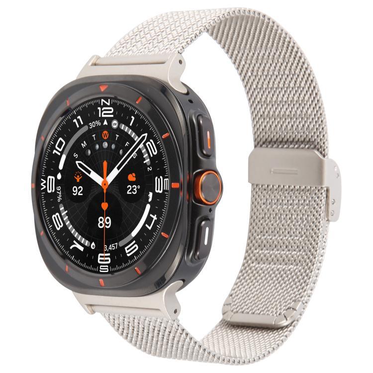 Integriertes, geprägtes Milanaise-Metallarmband mit Dornschließe, für Samsung Galaxy Watch Ultra 47 mm / Ultra 2025