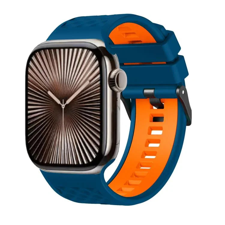 Zweifarbiges Silikonarmband mit Diamantstruktur, passend für Apple Watch 46 mm / 49 mm / 45 mm / 44 mm