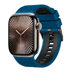 Zweifarbiges Silikonarmband mit Diamantstruktur, passend für Apple Watch 46 mm / 49 mm / 45 mm / 44 mm