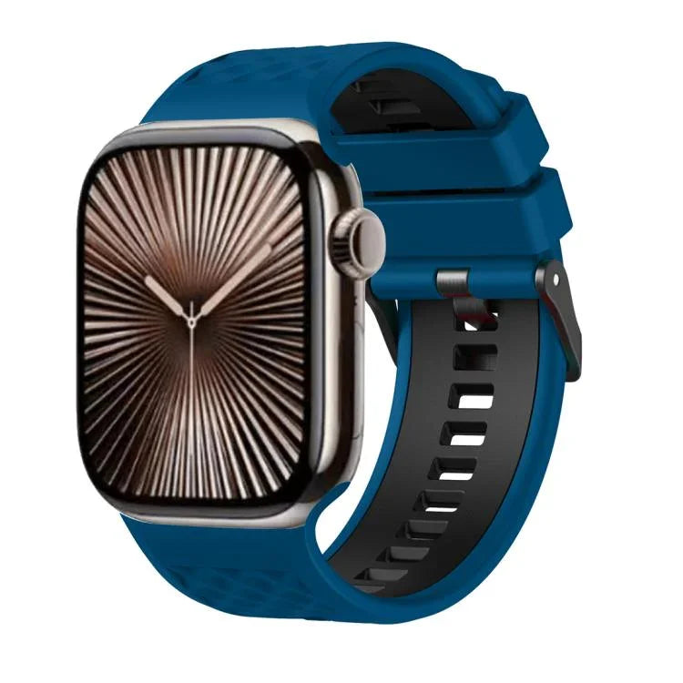 Zweifarbiges Silikonarmband mit Diamantstruktur, passend für Apple Watch 46 mm / 49 mm / 45 mm / 44 mm