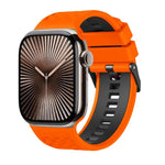 Zweifarbiges Silikonarmband mit Diamantstruktur, passend für Apple Watch 46 mm / 49 mm / 45 mm / 44 mm