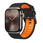 Zweifarbiges Silikonarmband mit Diamantstruktur, passend für Apple Watch 46 mm / 49 mm / 45 mm / 44 mm
