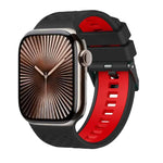 Zweifarbiges Silikonarmband mit Diamantstruktur, passend für Apple Watch 46 mm / 49 mm / 45 mm / 44 mm