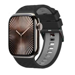 Zweifarbiges Silikonarmband mit Diamantstruktur, passend für Apple Watch 46 mm / 49 mm / 45 mm / 44 mm
