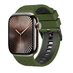 Zweifarbiges Silikonarmband mit Diamantstruktur, passend für Apple Watch 46 mm / 49 mm / 45 mm / 44 mm