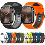 Zweifarbiges Silikonarmband mit Diamantstruktur, passend für Apple Watch 46 mm / 49 mm / 45 mm / 44 mm