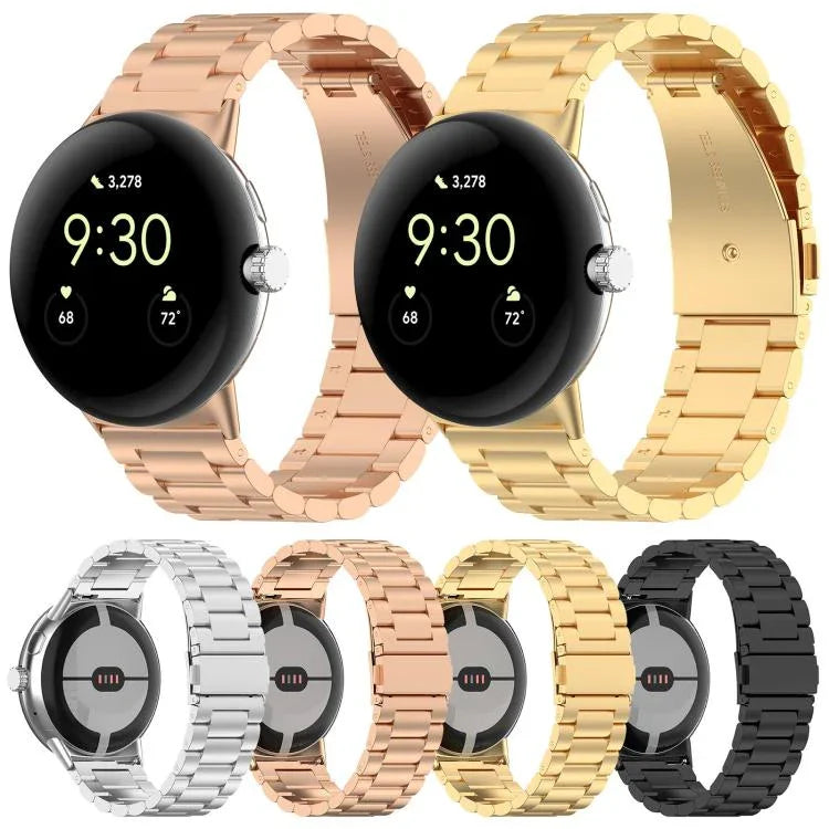 xDfind Three Beads Quick Release Metal Watch Band, For Google Pixel Watch 4 / 3 45mm, For Google Pixel Watch 4 / 3 / 2 / 1 41mm