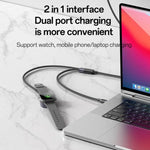 Yesido CA136C 60W USB-C / Type-C to Type-C & iWatch 2 in 1 Charging Cable, CA136C