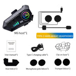 SOMAN Motorradhelm Bluetooth Headset Stereo Sprachmikrofon, M6-Hartmikrofon, M6-Weichmikrofon