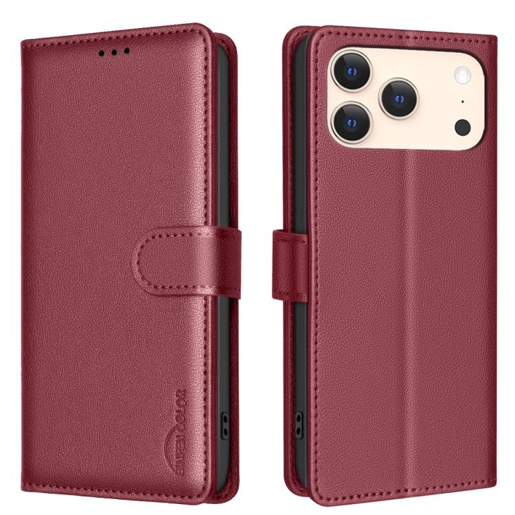 Litschi-Textur RFID Anti-Diebstahl Leder Handyhülle, für iPhone 17 Pro Max, für iPhone 17 Pro, für iPhone 17, für iPhone Air