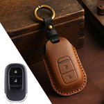 For Honda Odyssey 2024 Hallmo Crazy Horse Cowhide Car Key Protection Cover, For Honda Odyssey 2024 2-button, For Honda Odyssey 2024 5-button, For Honda Odyssey 2024 6-button