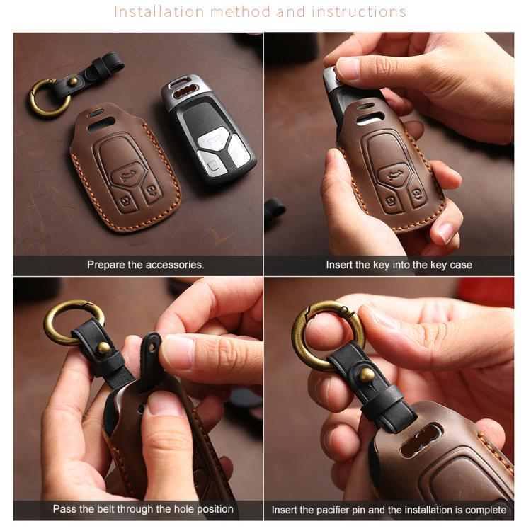 For Toyota SIENNA / Granvia / Alphard / Vellfire Hallmo Crazy Horse Cowhide Car Key Protection Cover, For Toyota SIENNA 4-button, For Toyota SIENNA 5-button, For Toyota SIENNA 6-button