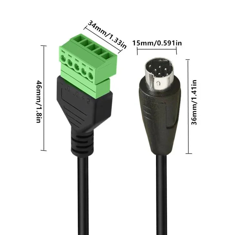S-Video 8-Pin-Stecker auf 5-Pin-Buchse Schraubanschluss mit geschirmten Klemmen steckbarer Adapter, 0,3m