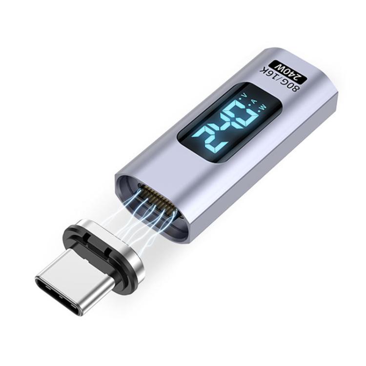 Typ-C Stecker auf Buchse PD240W 80Gbps 60K Digitaler magnetischer Saugadapter, Gerader Kopf, Winkelkopf