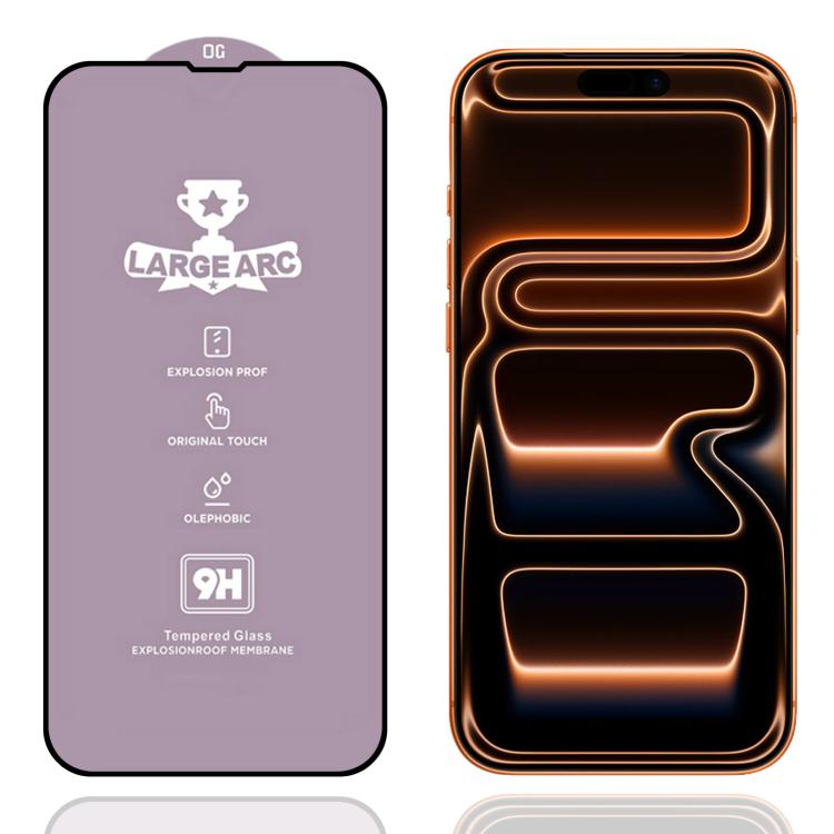 9H 0,4 mm Hohe Aluminium Große Bogen-Hartglasfolie, für iPhone 17 Pro Max, für iPhone 17 Pro, für iPhone 17, für iPhone Air, für iPhone 16 Pro Max, für iPhone 16 Pro, für iPhone 16 Plus / 15 Plus, für iPhone 16 / 15, für iPhone 15 Pro Max