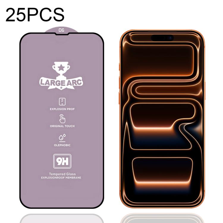 25 Stück 9H 0,4mm Hoch Aluminium Große Bogen Gehärtetes Glasfolie, Für iPhone 17 Pro Max, Für iPhone 17 Pro, Für iPhone 17, Für iPhone Air, Für iPhone 16 Pro Max, Für iPhone 16 Pro, Für iPhone 16 Plus / 15 Plus, Für iPhone 16 / 15, Für iPhone 15 Pro Max