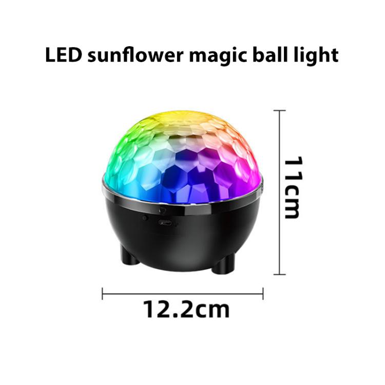 Sonnenblumen Magische Kugel Licht LED RGB Drehbühnenlampe, Sprachsteuerung, Fernbedienung