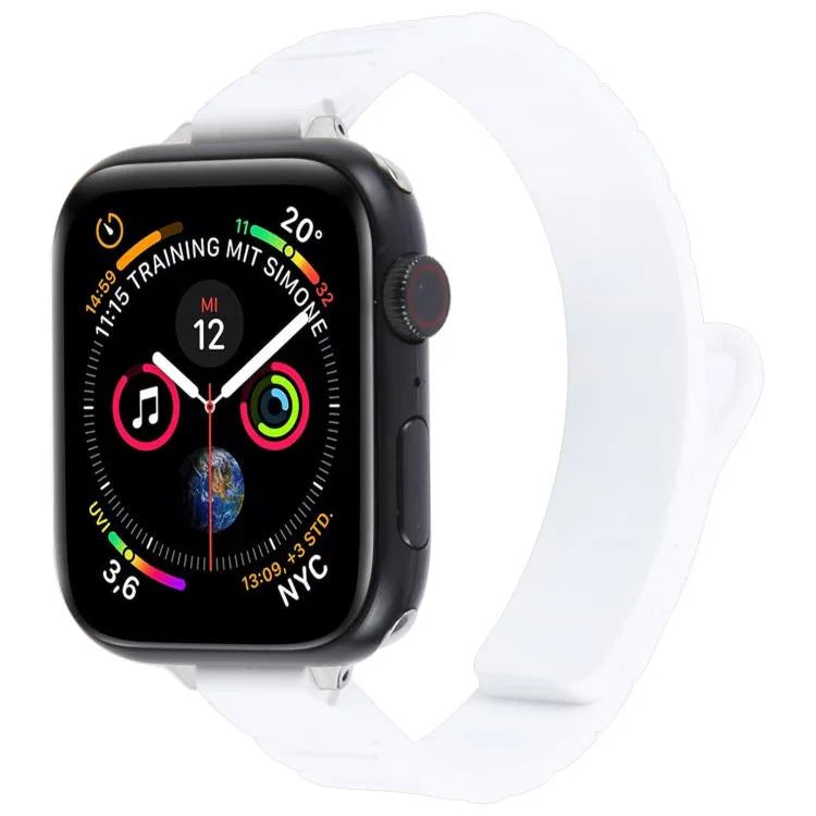 Schlankes, I-förmiges magnetisches Silikon-Uhrenarmband, für Apple Watch 46 mm / 49 mm / 45 mm / 44 mm, für Apple Watch 42 mm / 41 mm / 40 mm / 38 mm