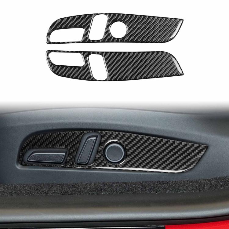 For Tesla Model 3 2023- 2pcs/Set Carbon Fiber Car Seat Adjustment Panel Decorative Sticker, 2pcs/Set Car Seat Adjustment Panel, Left Drive, 2pcs/Set Car Seat Adjustment Panel, Right Drive